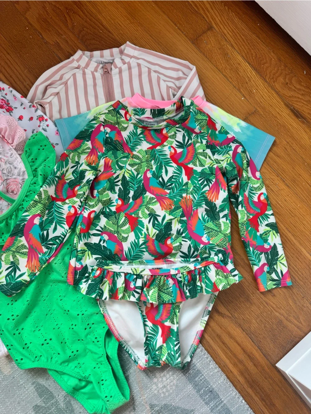 Lot of 6 Toddler Girl Bathing Suits, 2T, Assorted Brands